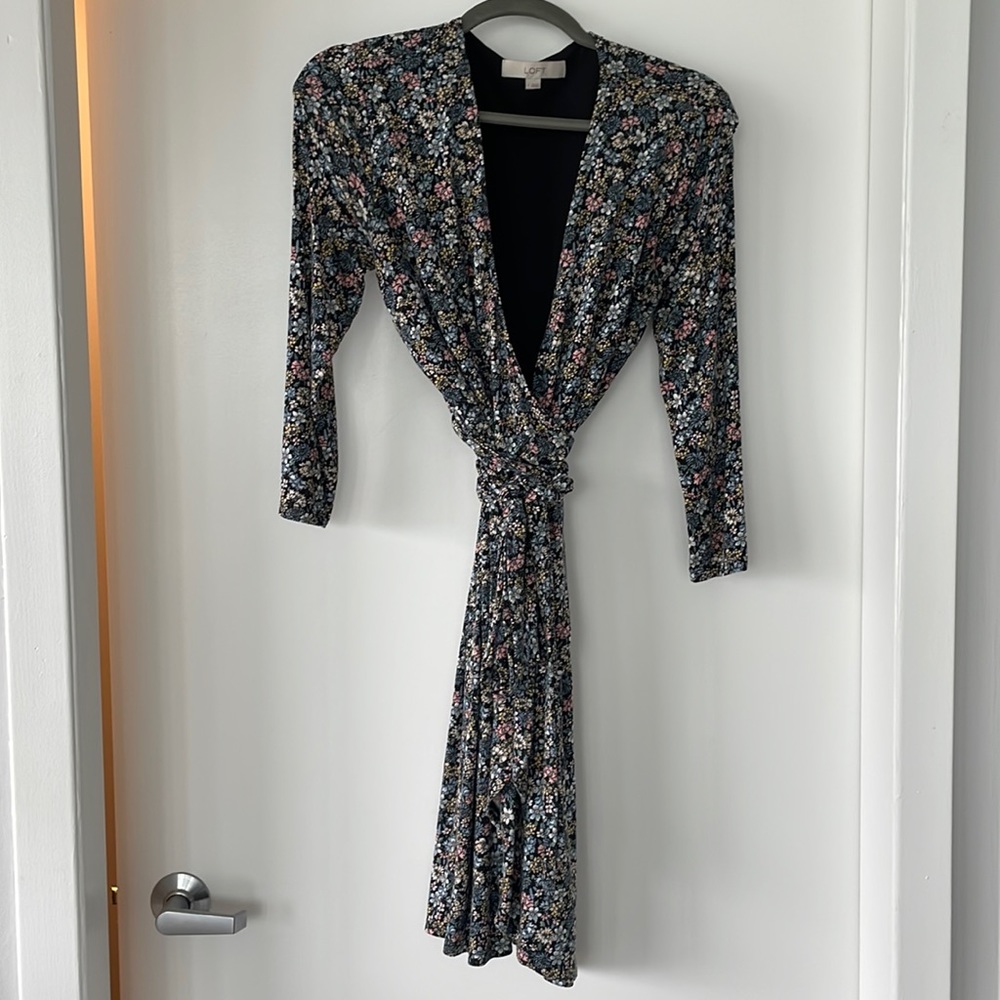 Loft floral wrap dress